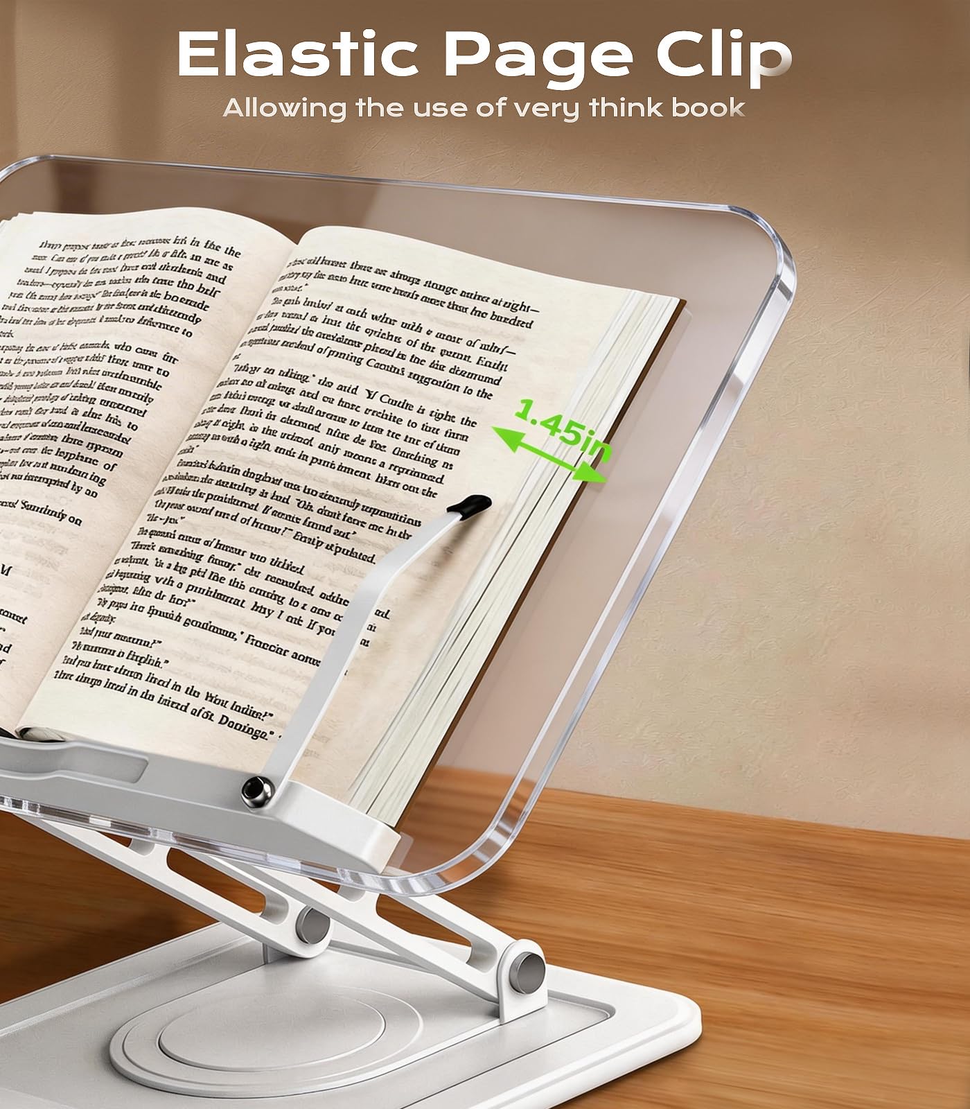 Adjustable Foldable Book Stand With 360° Rotation