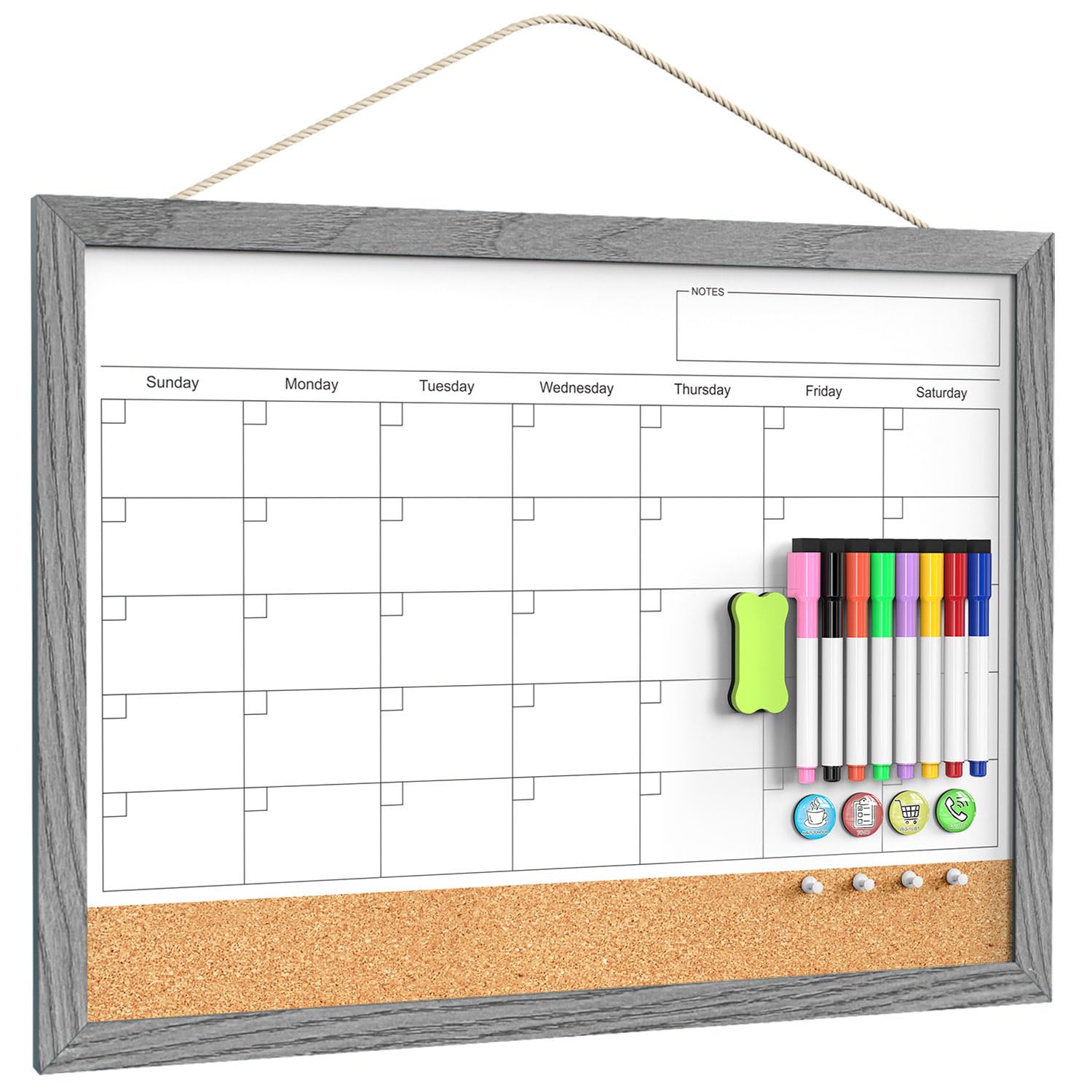 Magnetic Dry Erase Calendar Whiteboard