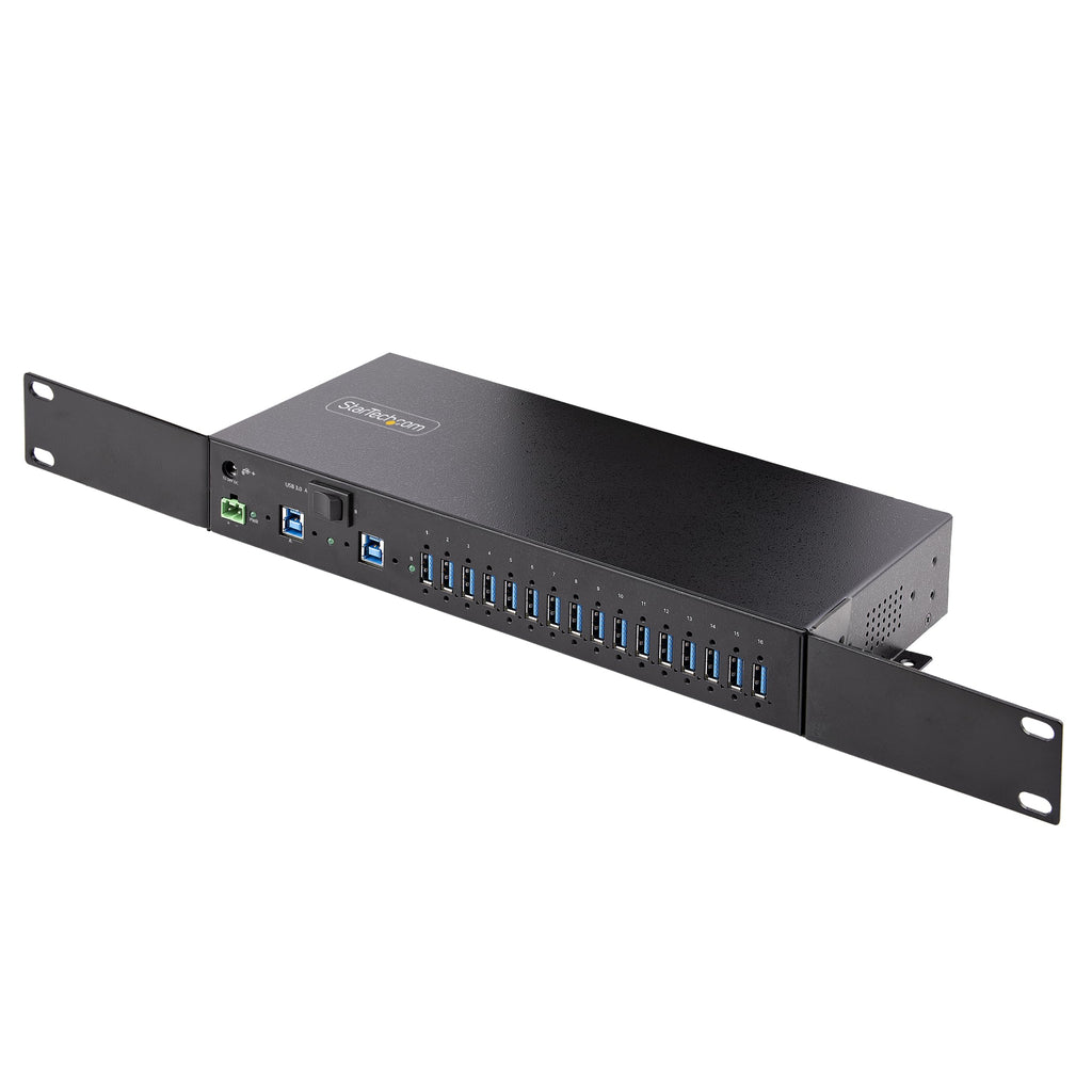16-Port Industrial USB Hub With Power Adapter