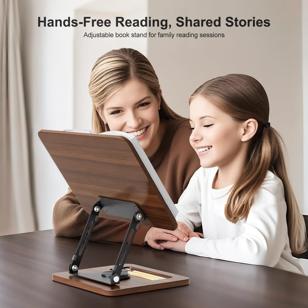 Adjustable Rotating Book Stand With Foldable Design