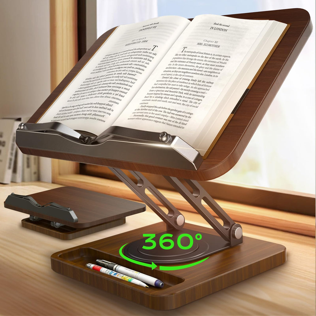 Adjustable Foldable Book Stand With 360° Rotation