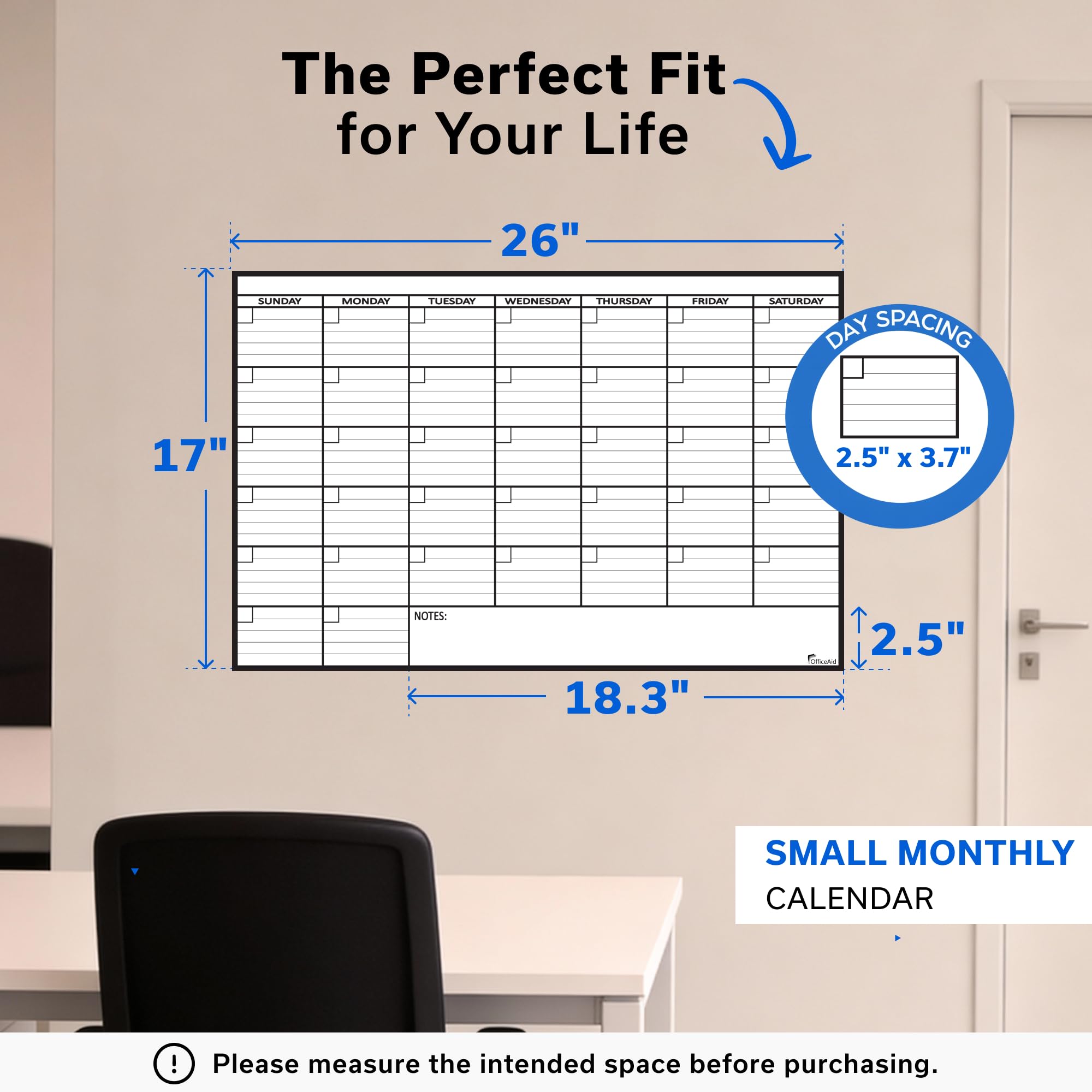 Large Dry Erase Monthly Calendar Whiteboard