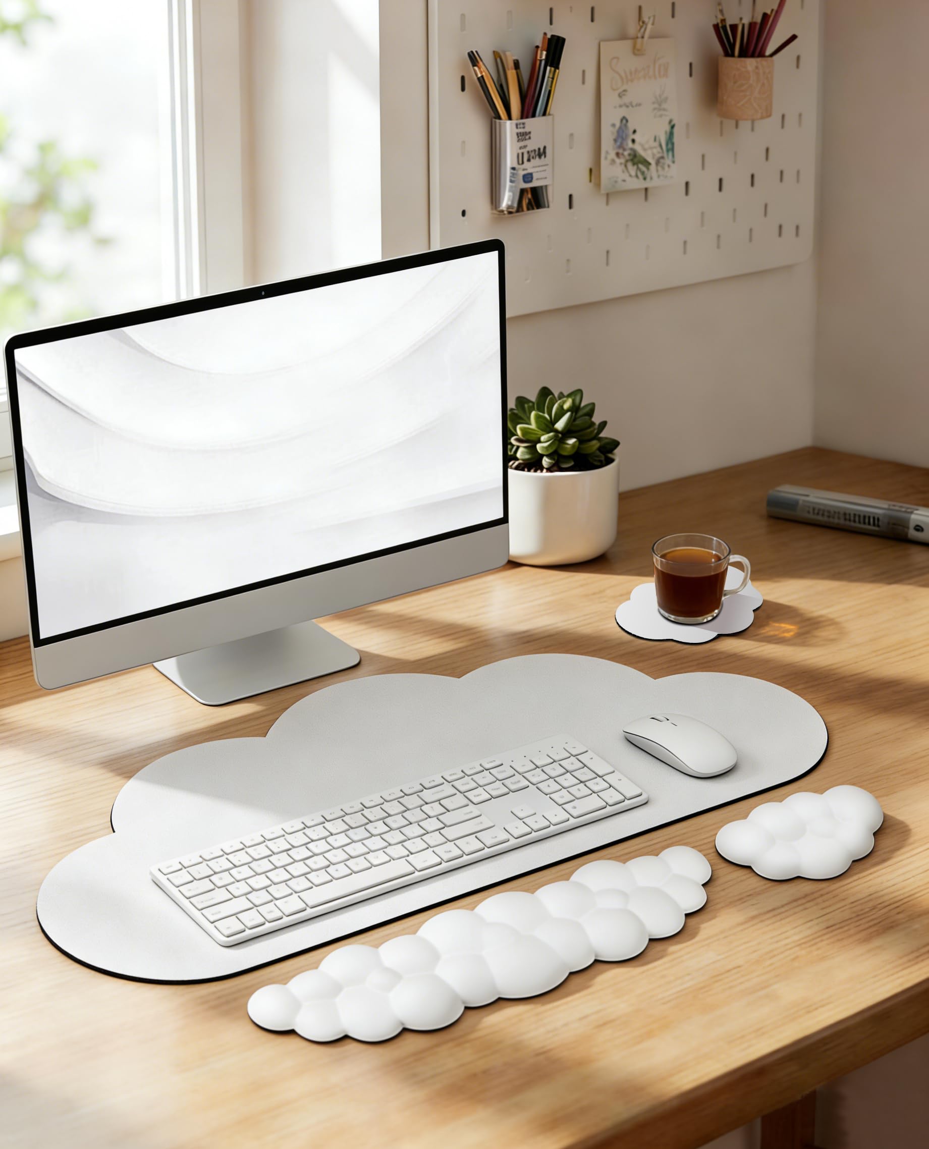 Large Ergonomic Mouse Pad And Wrist Rest Set