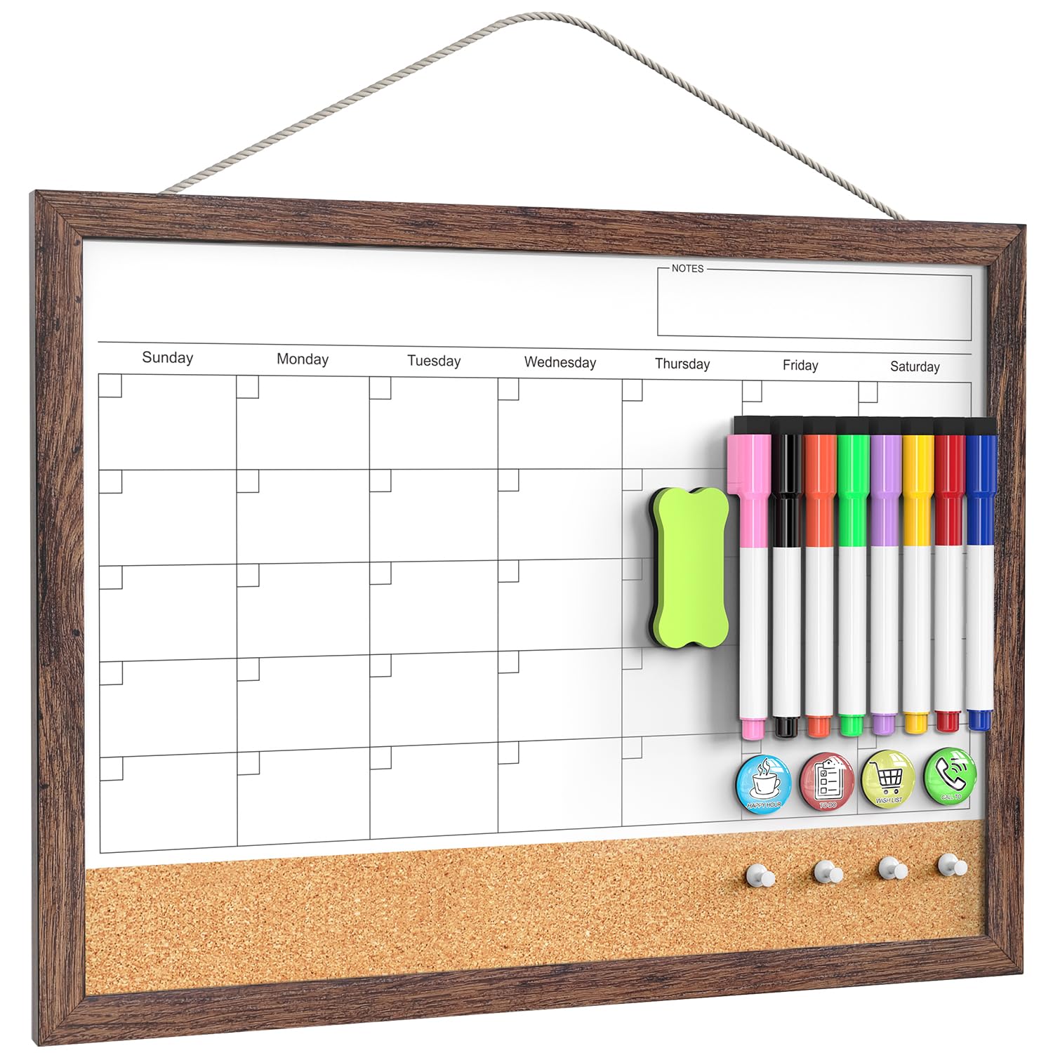 Magnetic Dry Erase Calendar Whiteboard