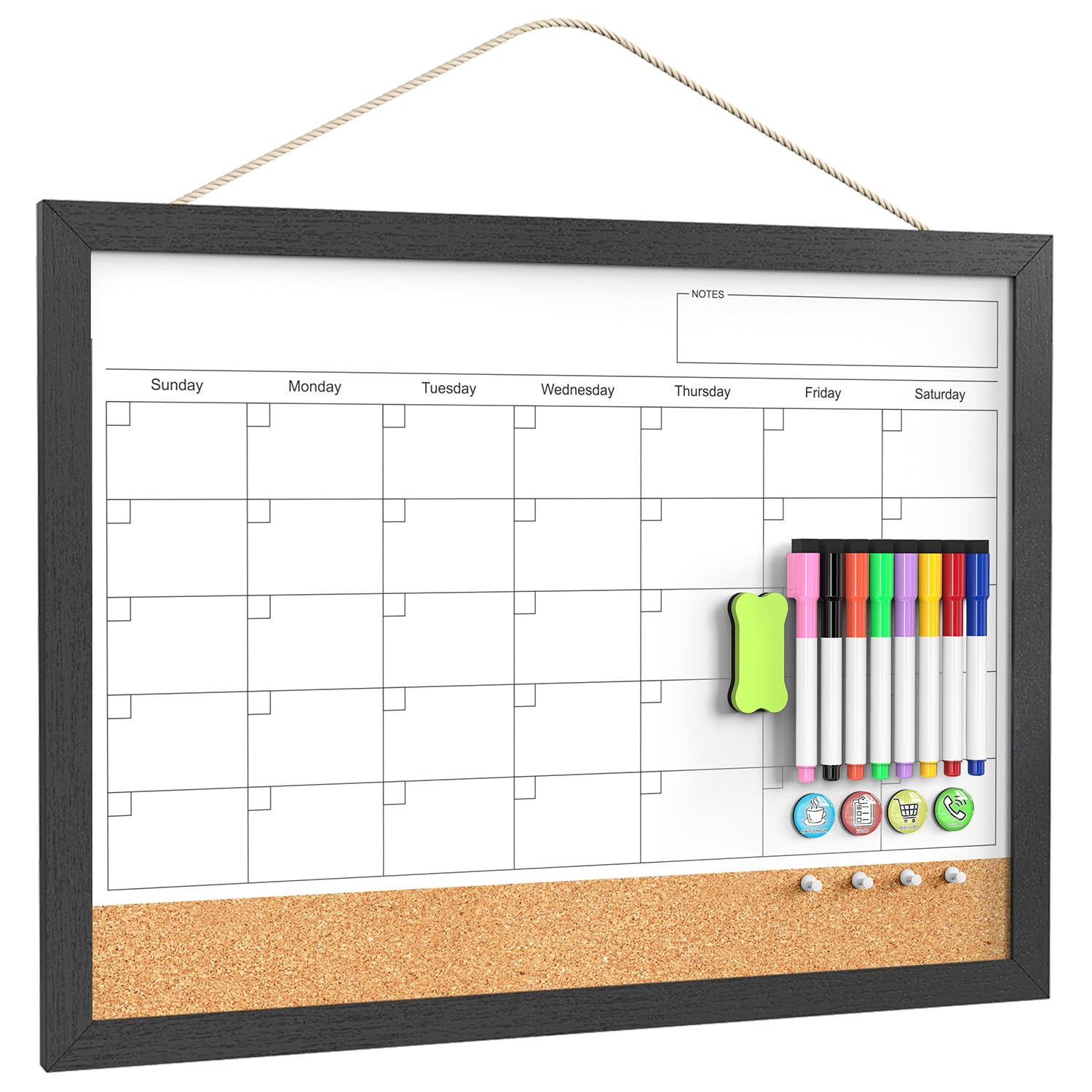 Magnetic Dry Erase Calendar Whiteboard