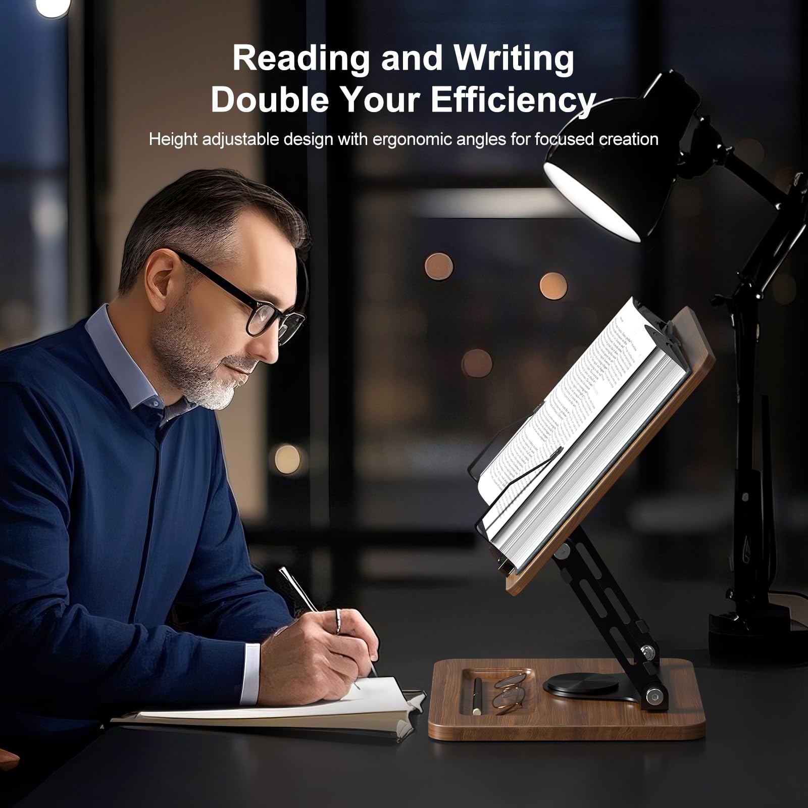 Adjustable Rotating Book Stand With Foldable Design