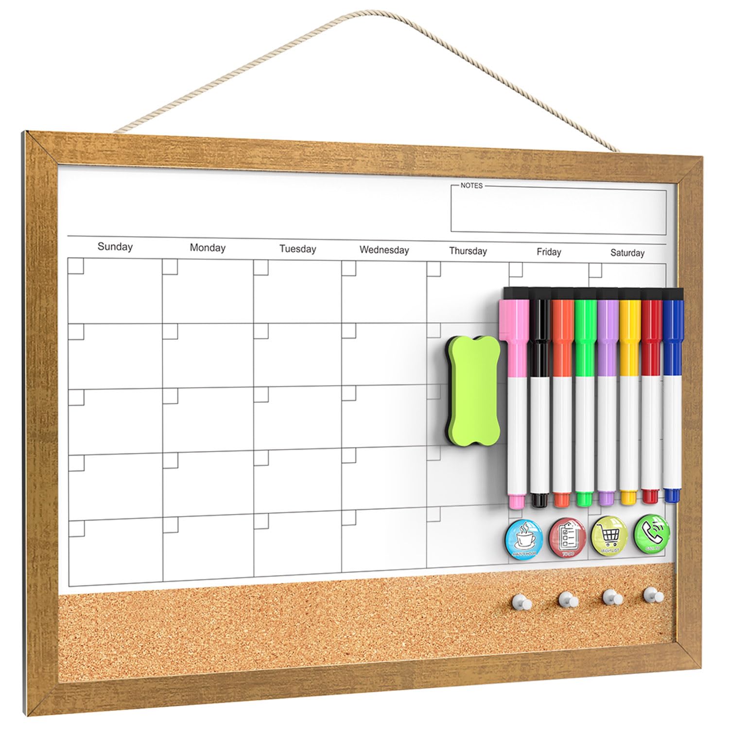 Magnetic Dry Erase Calendar Whiteboard