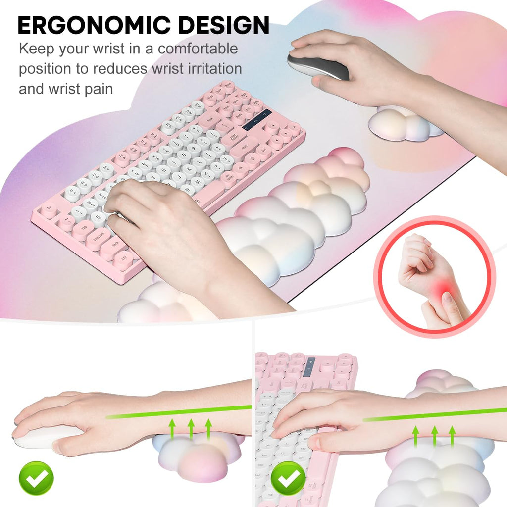 Large Ergonomic Mouse Pad And Wrist Rest Set