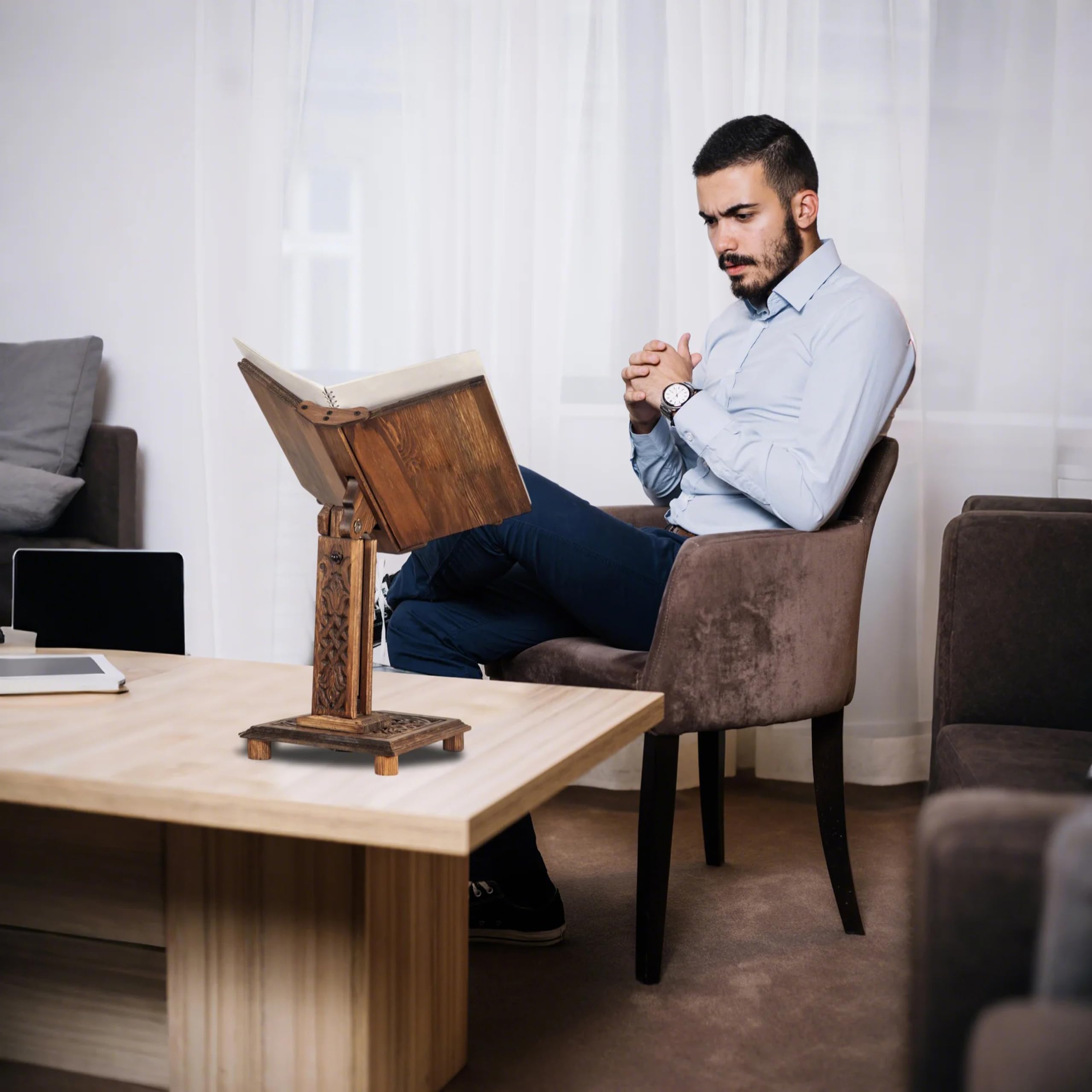 Adjustable Wooden Book Stand For Desktop Reading