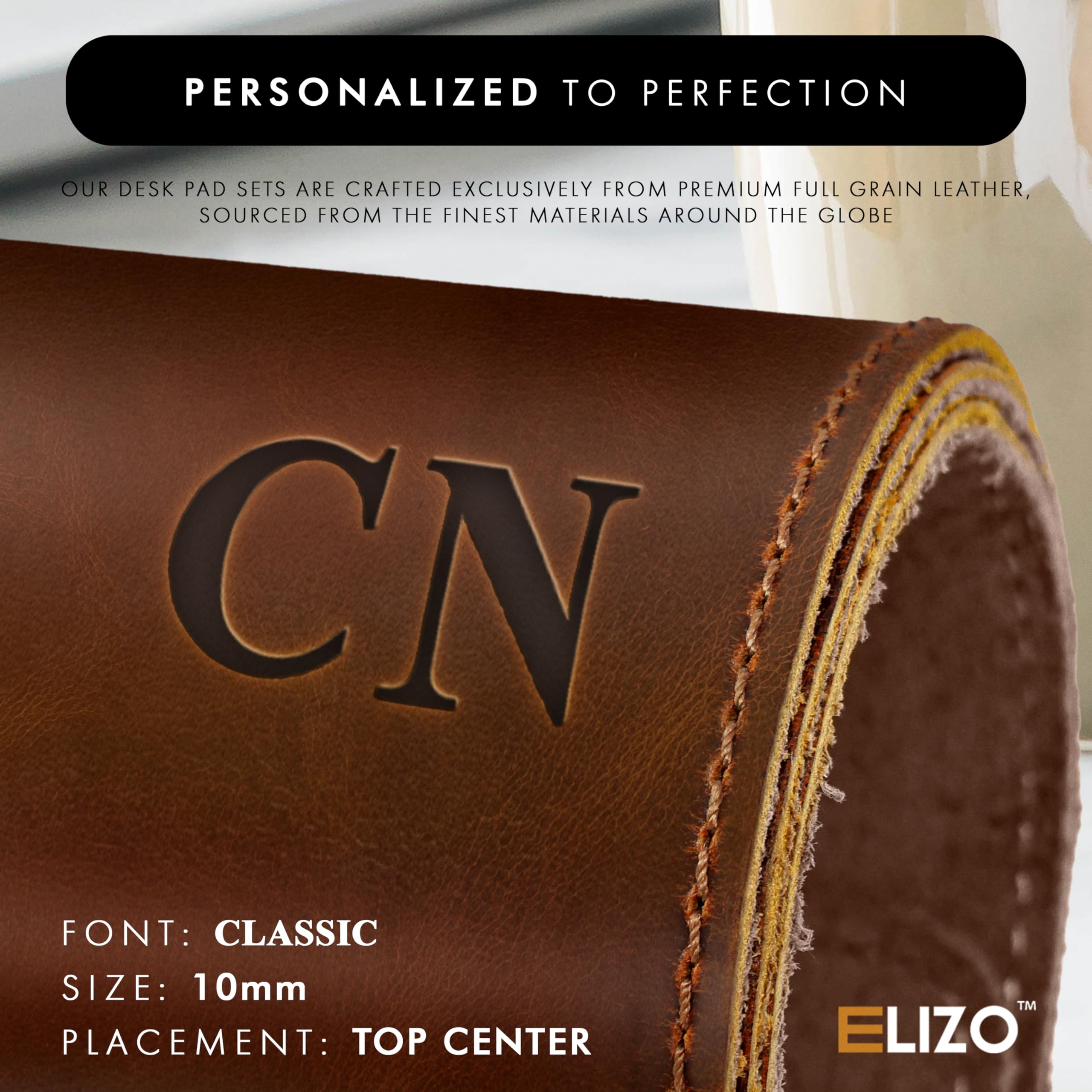 ELIZO Genuine Leather Desk Pad Leather Desk Mat