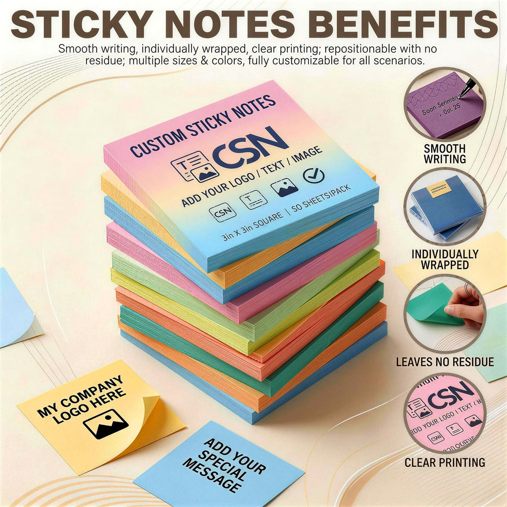 Custom Sticky Notes Memo Pad Set