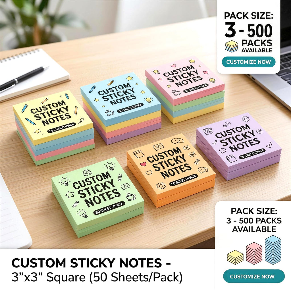 Custom Sticky Notes Memo Pad Set