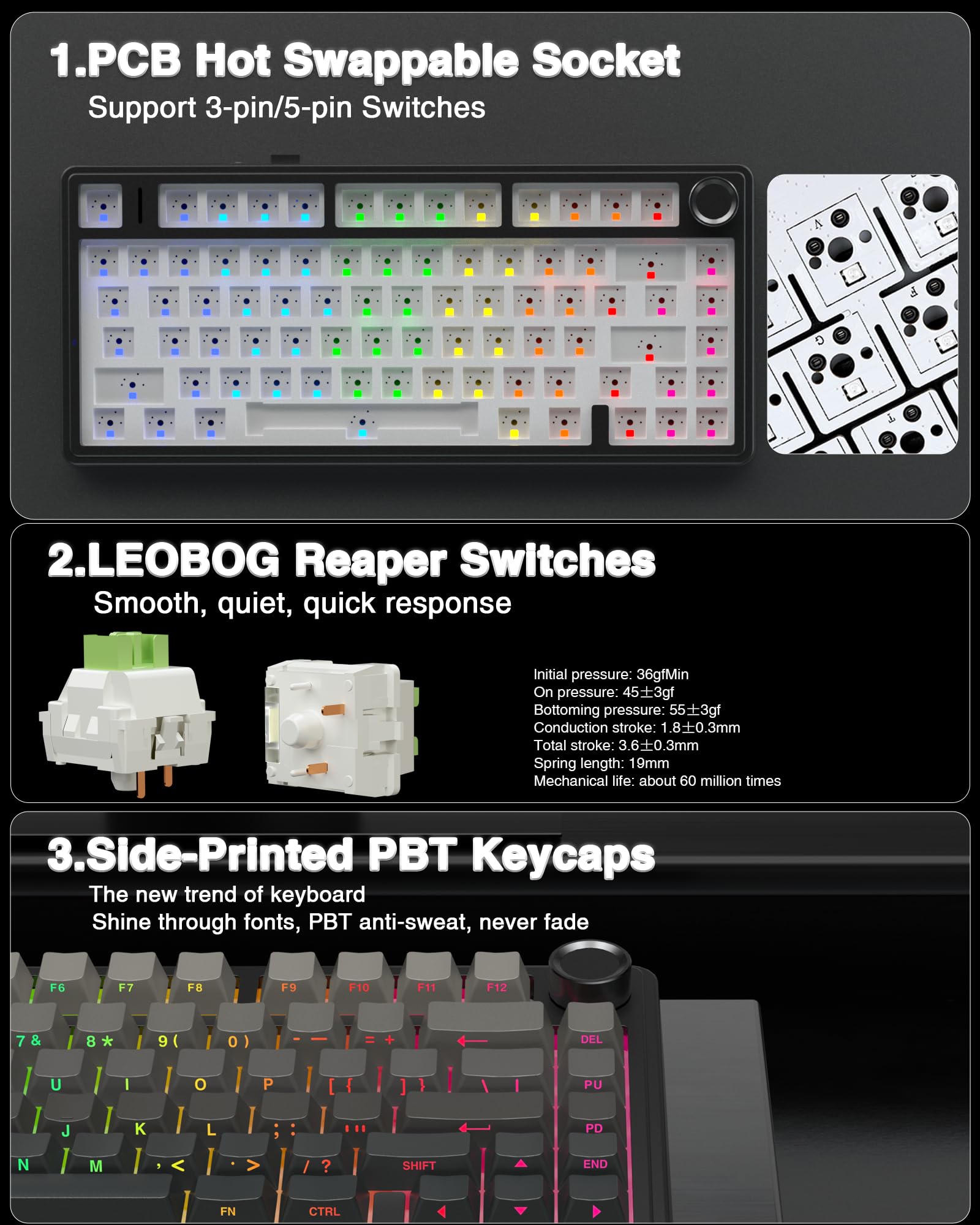Wireless Mechanical Keyboard With RGB Backlight