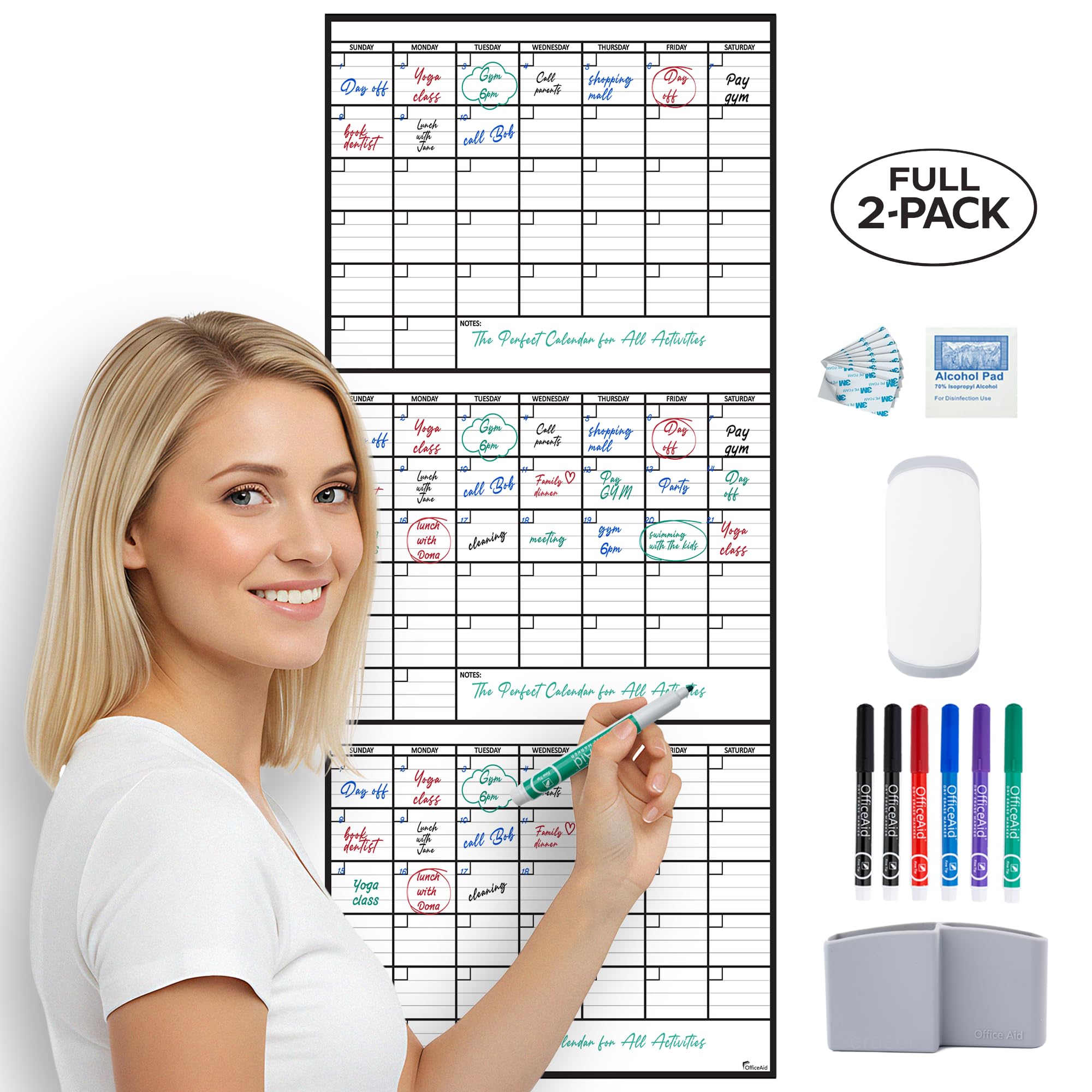 Large Dry Erase Monthly Calendar Whiteboard