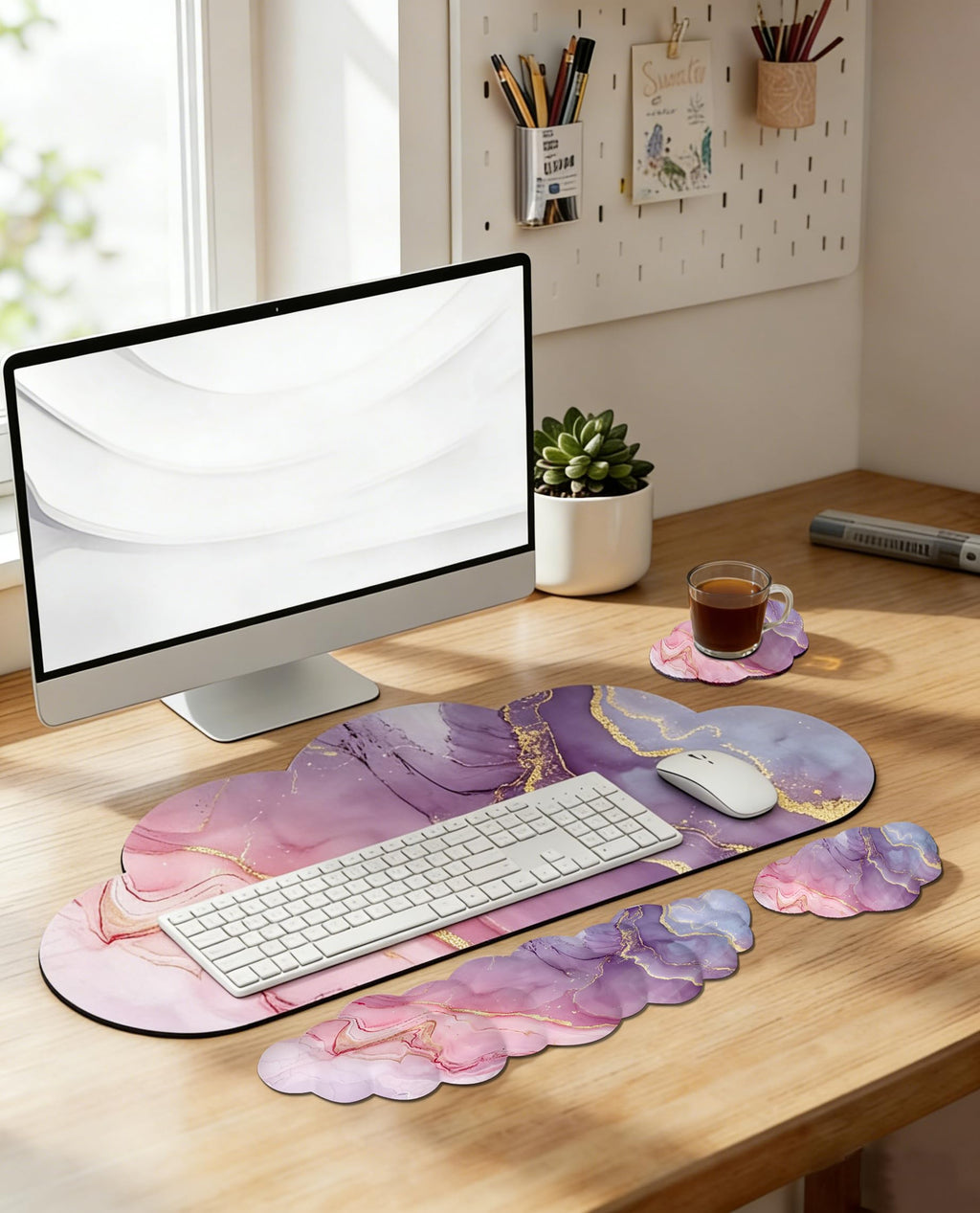 Large Ergonomic Mouse Pad And Wrist Rest Set