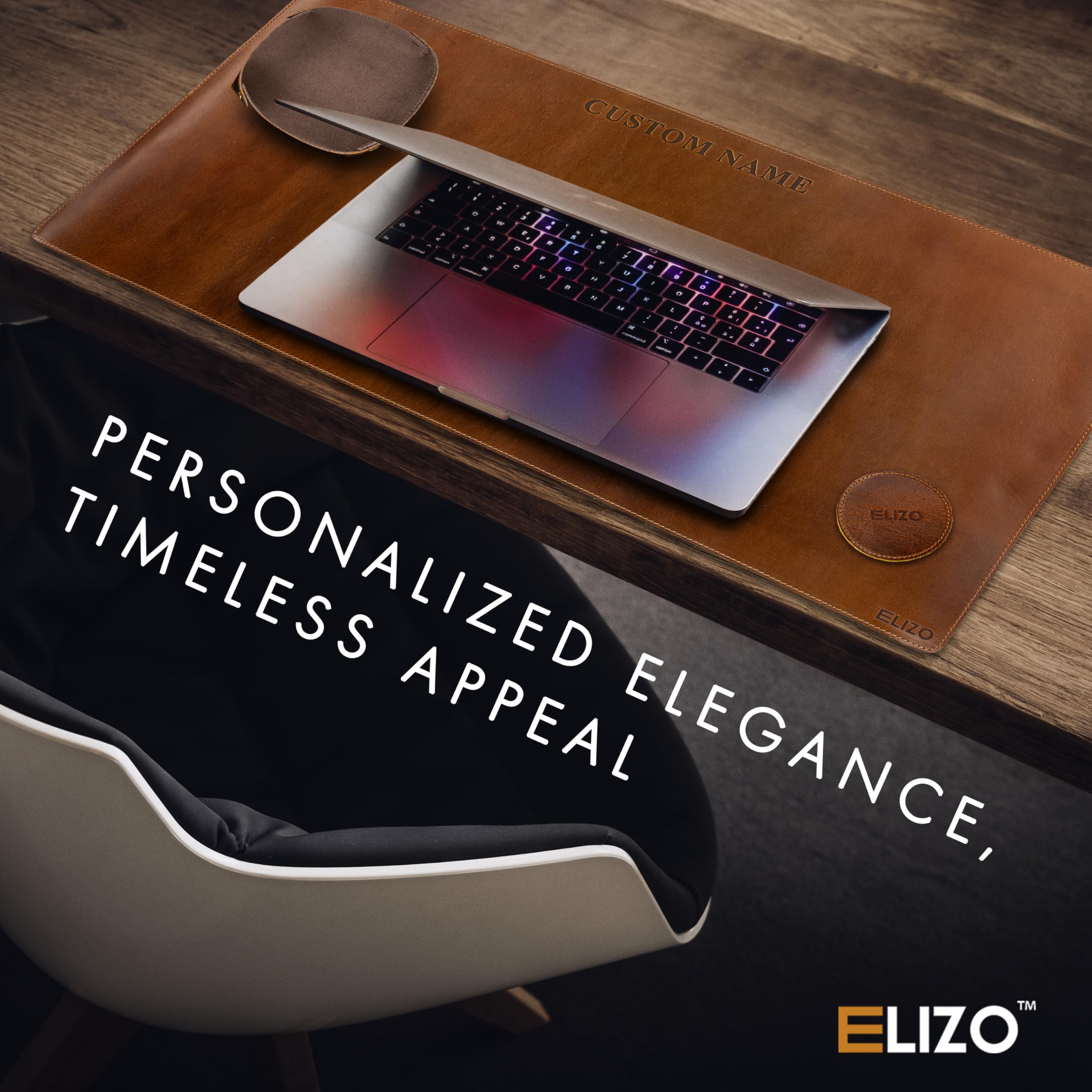 ELIZO Genuine Leather Desk Pad Leather Desk Mat