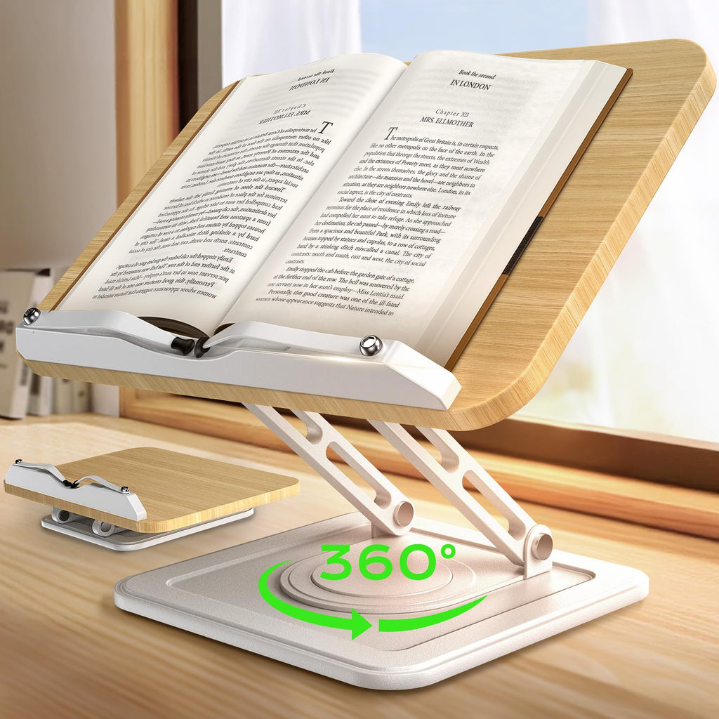 Adjustable Foldable Book Stand With 360° Rotation