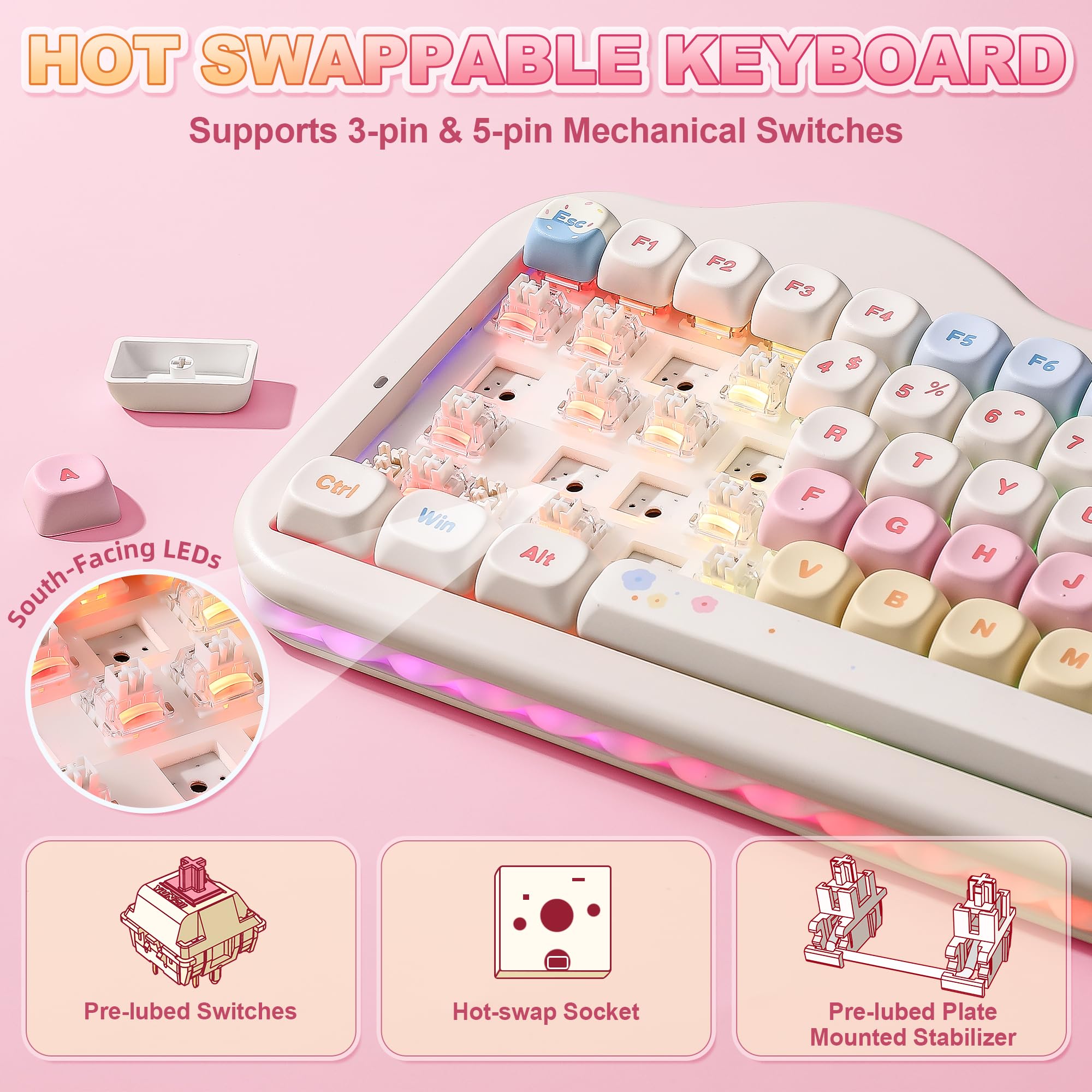 75% Wireless Mechanical Keyboard With RGB