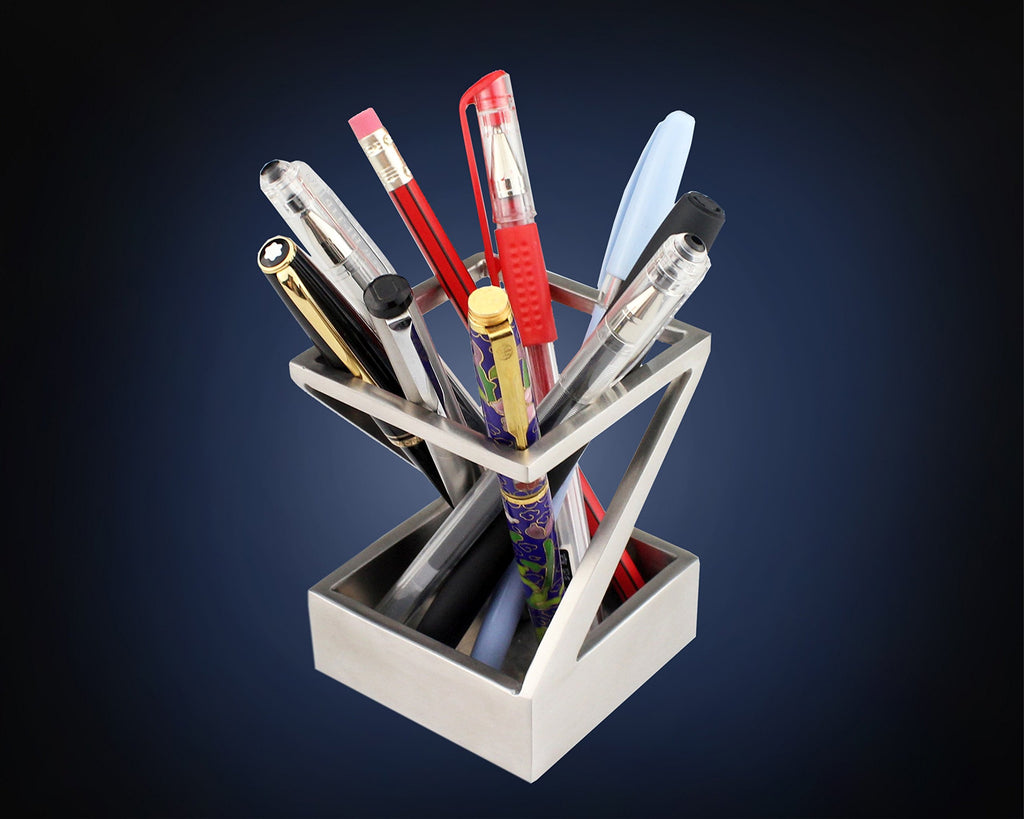 Modern Stainless Steel Pen Holder Organizer