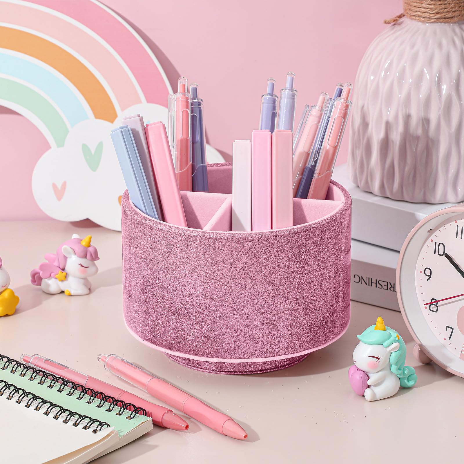 Rotating Glitter Pen Holder Desk Organizer