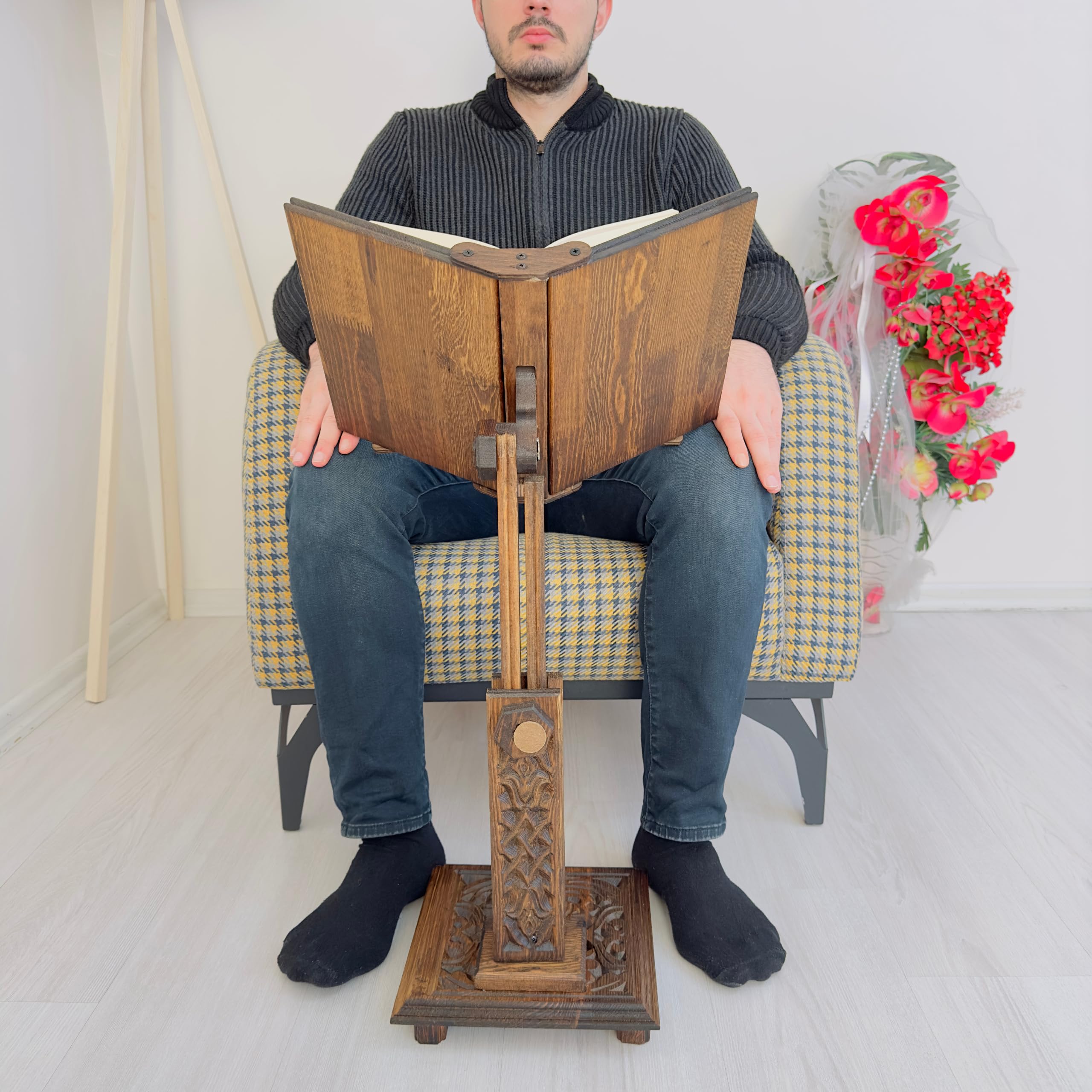 Adjustable Wooden Book Stand For Desktop Reading