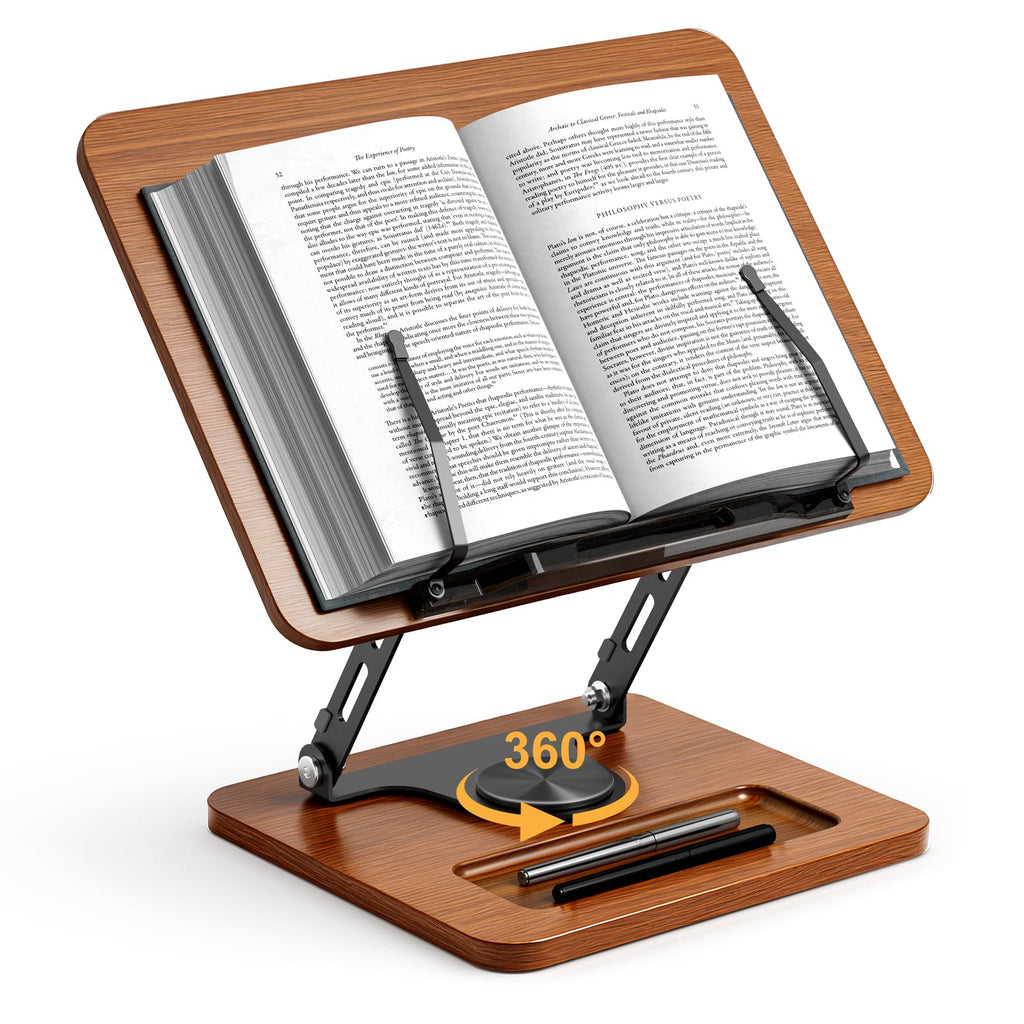 Adjustable Rotating Book Stand With Foldable Design