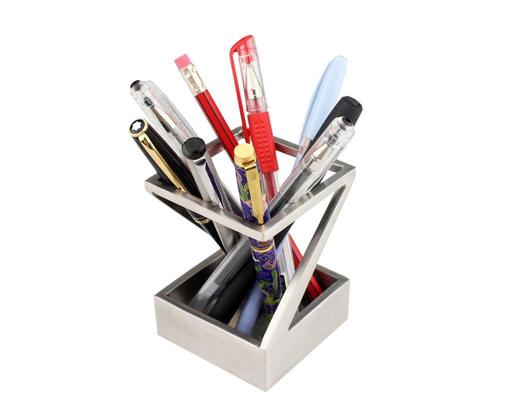 Modern Stainless Steel Pen Holder Organizer