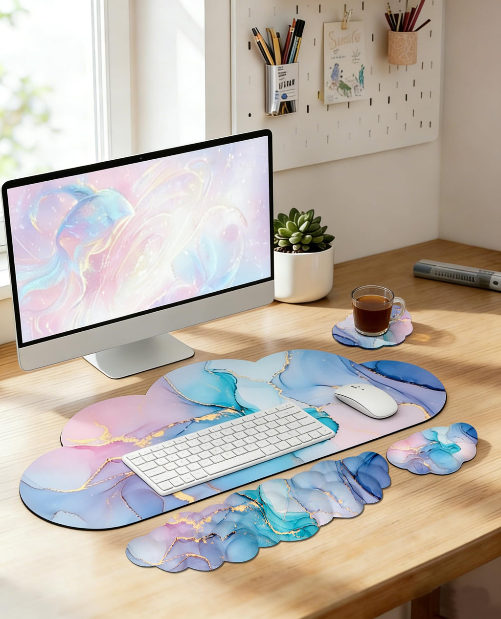 Large Ergonomic Mouse Pad And Wrist Rest Set