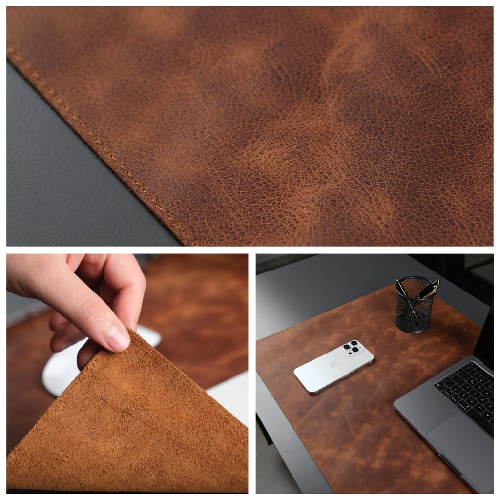 Genuine Leather Desk Pad For Mouse And Keyboard
