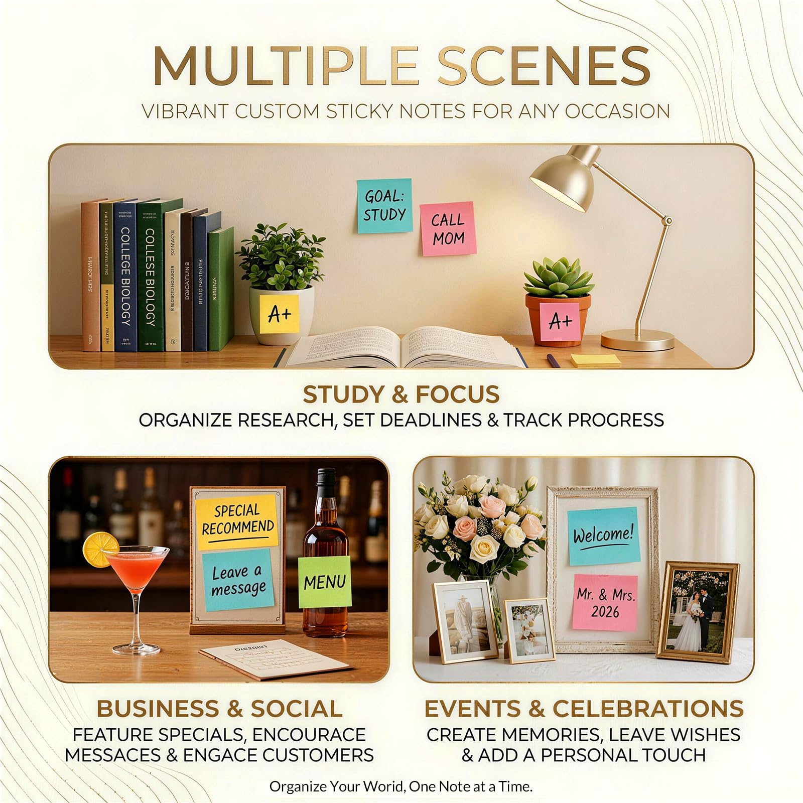 Custom Sticky Notes Memo Pad Set