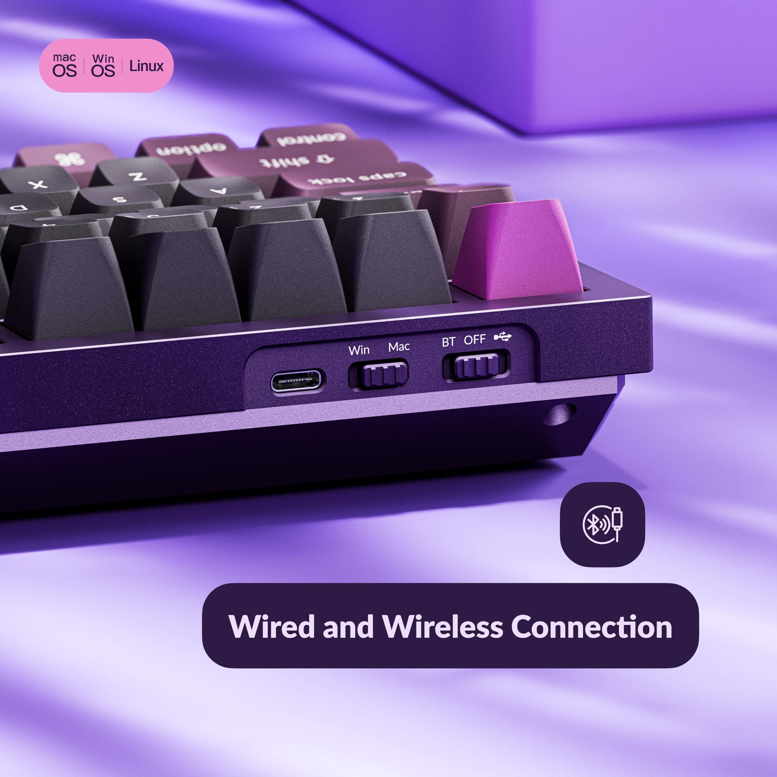 Full-Size Wireless Mechanical Keyboard With Knob