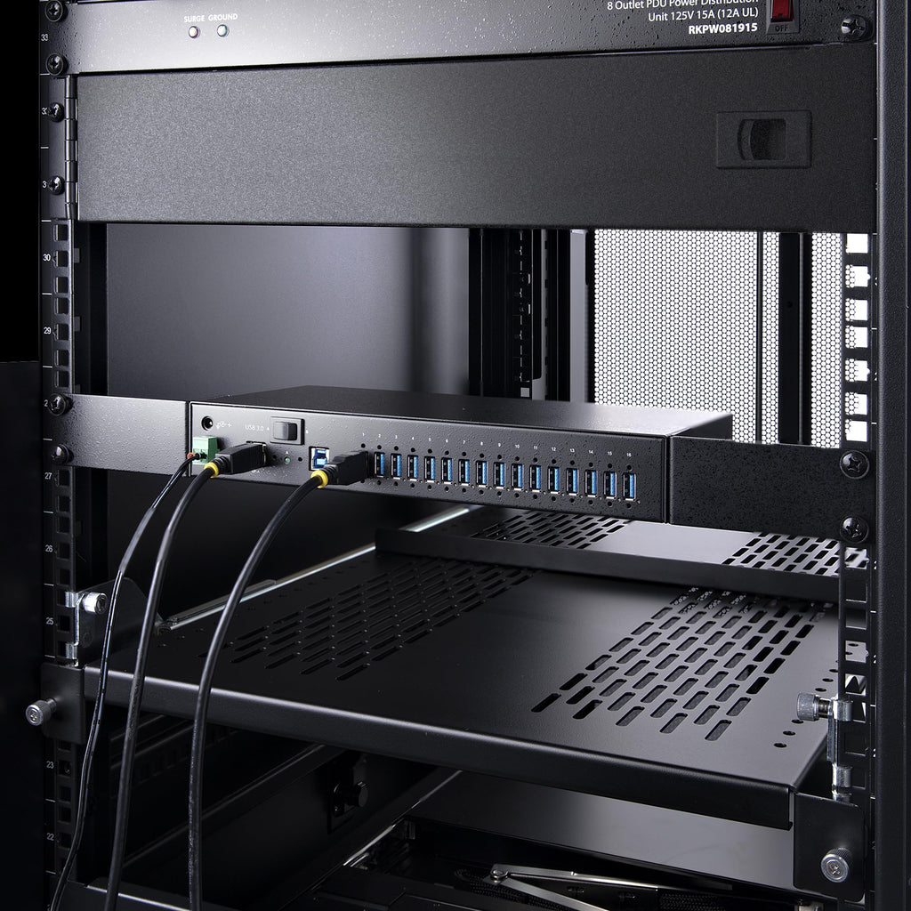 16-Port Industrial USB Hub With Power Adapter