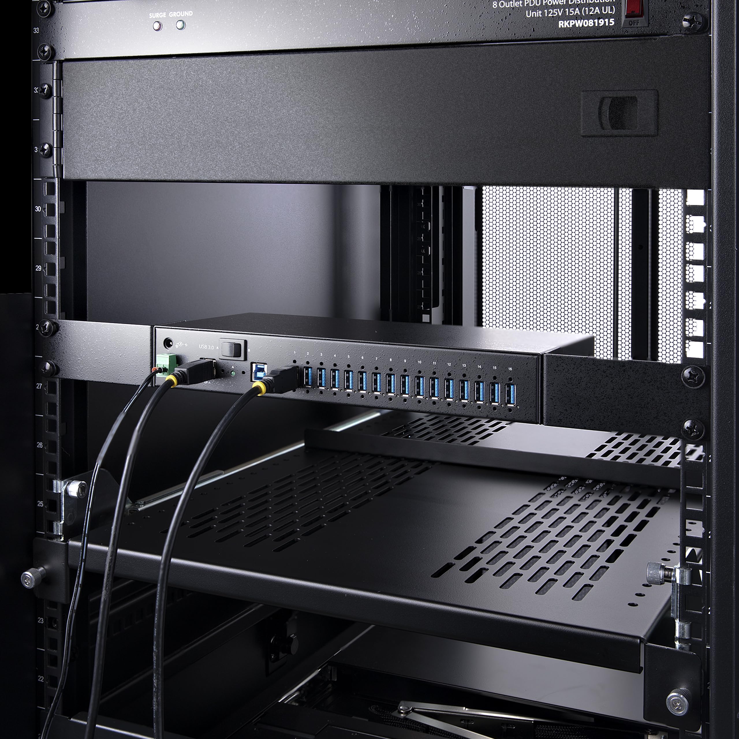 16-Port Industrial USB Hub With Power Adapter