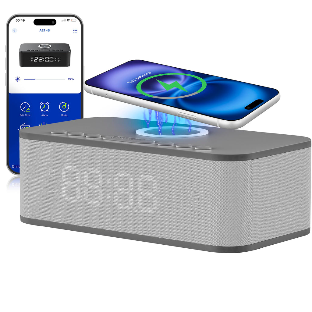 Bluetooth Alarm Clock Radio With White Noise