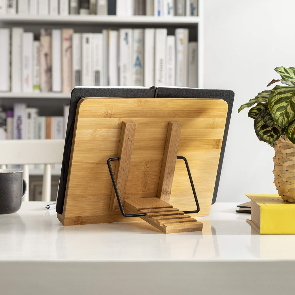 Bamboo Book Stand For Reading And Cookbooks