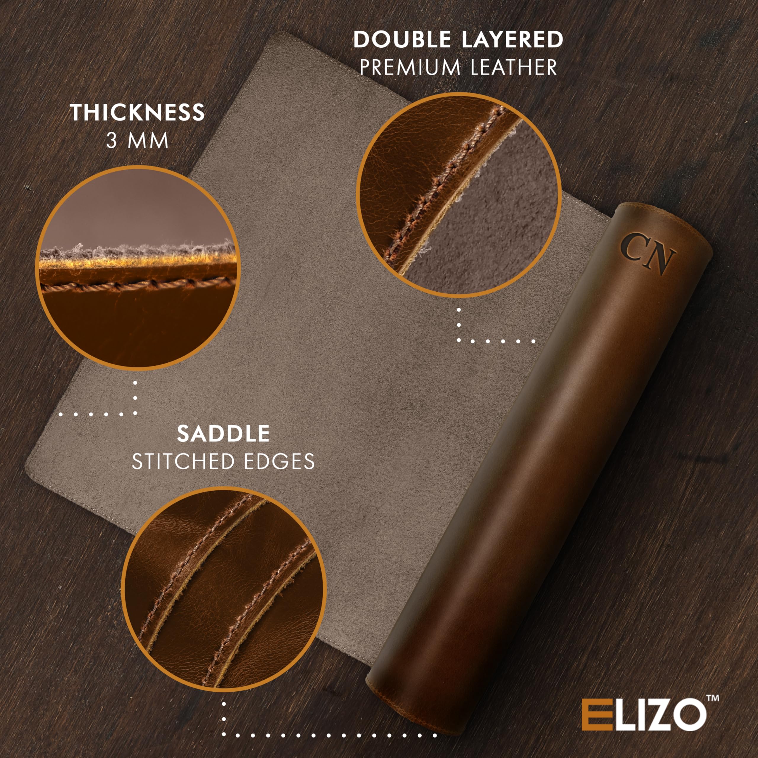 ELIZO Genuine Leather Desk Pad Leather Desk Mat