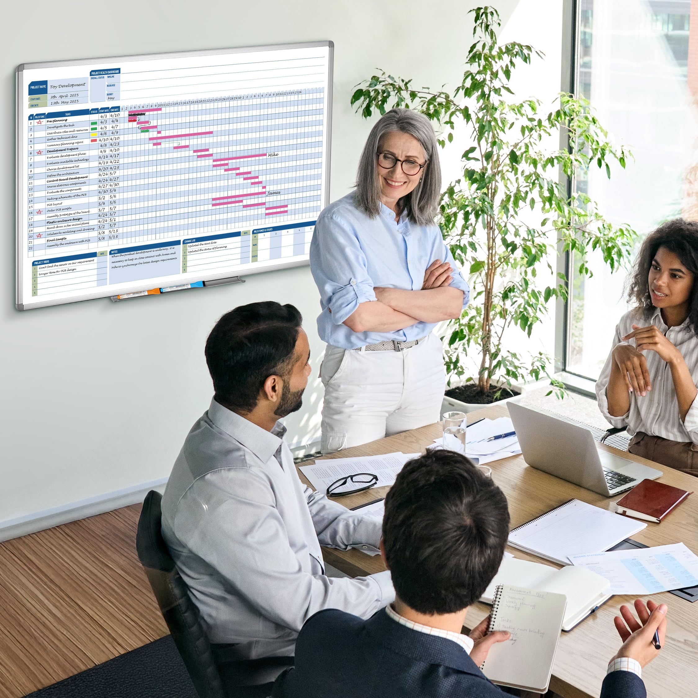 Professional Gantt Chart Whiteboard Planner